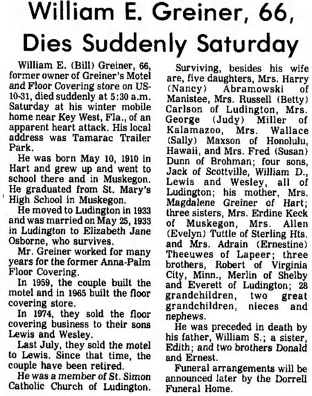 Greiner Motel - 1977 William Greiner Passes Away (newer photo)
